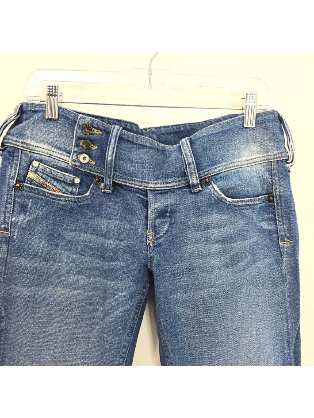 Diesel Cherock Y2K Low Waist Light Blue Bootcut Flared Jeans Women 32x28 - Picture 3 of 12